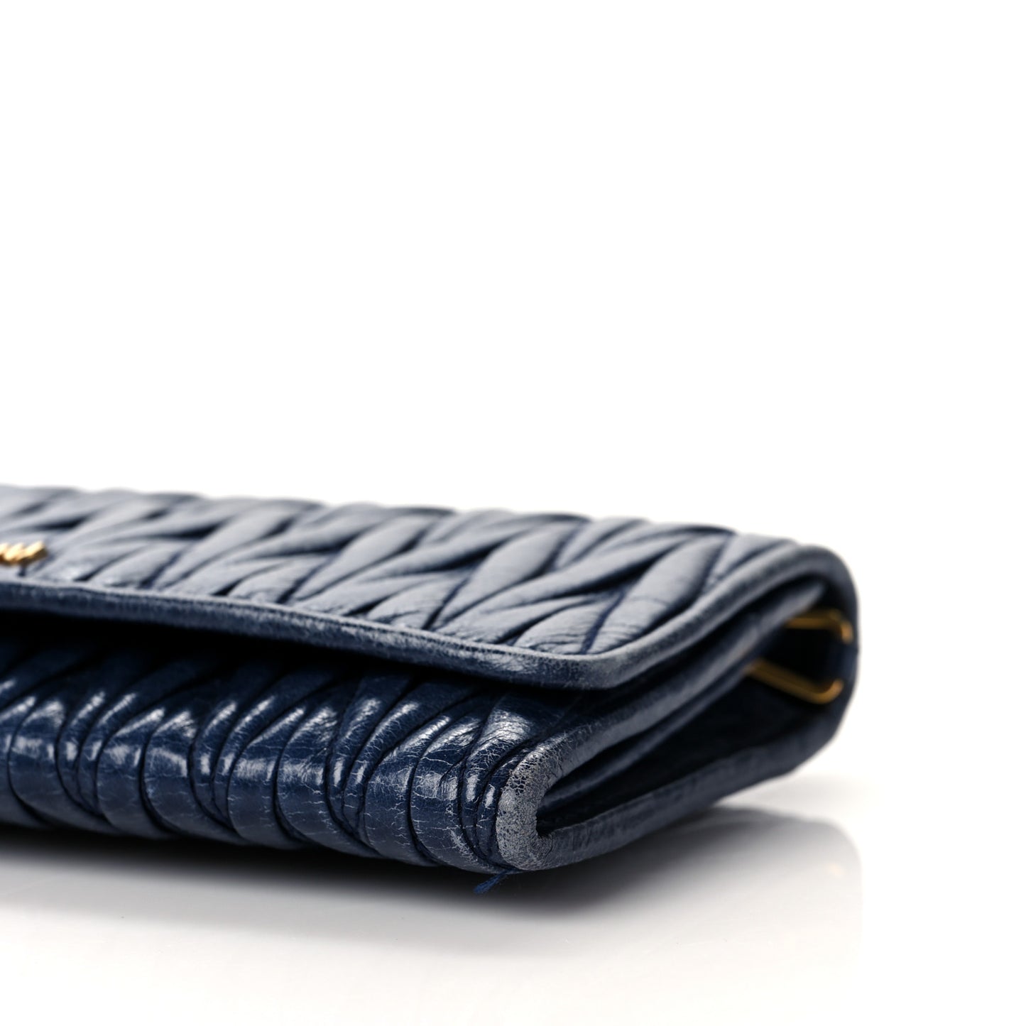 Nappa Matelasse Wallet On Chain Blue