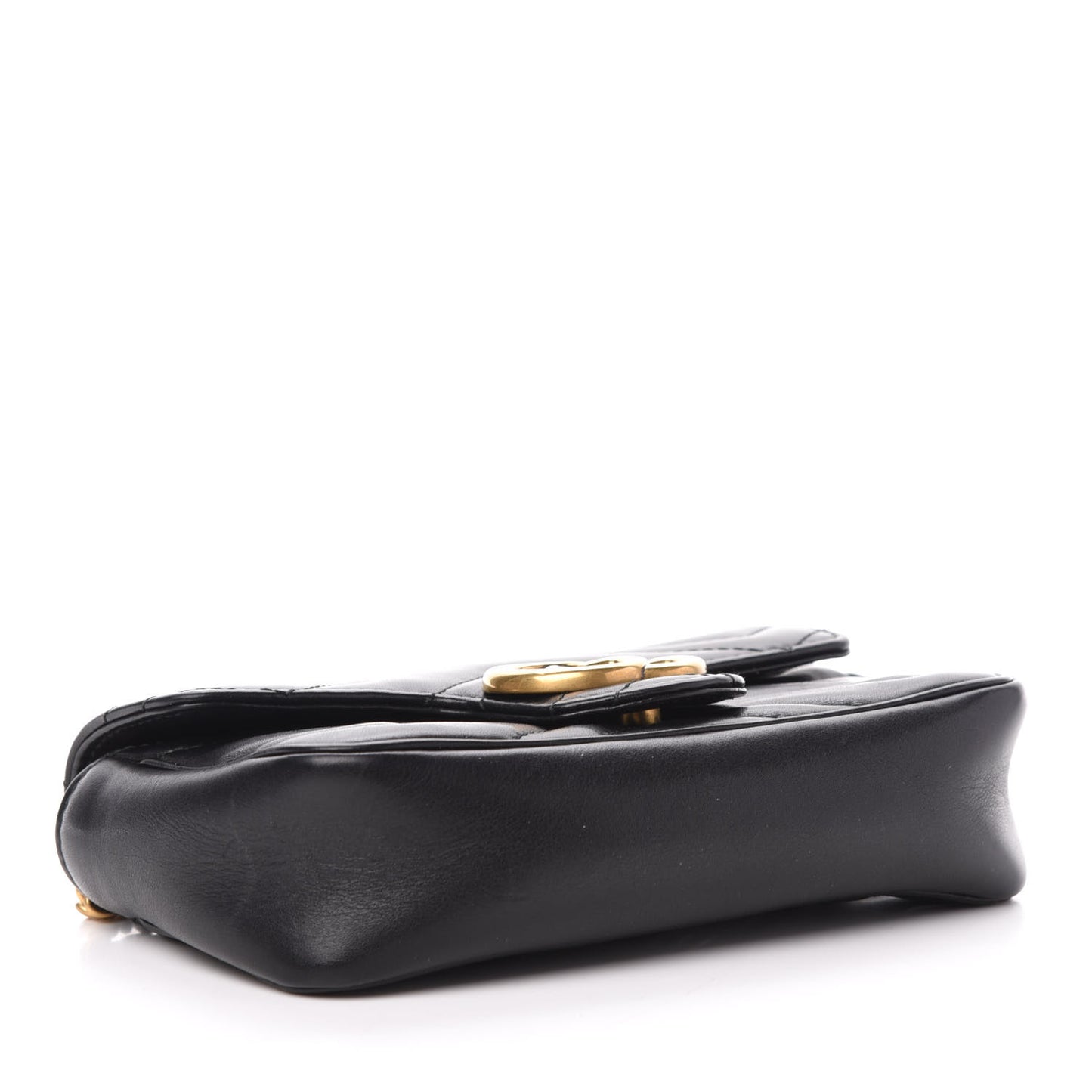 Calfskin Matelasse Super Mini GG Marmont Shoulder Bag Black