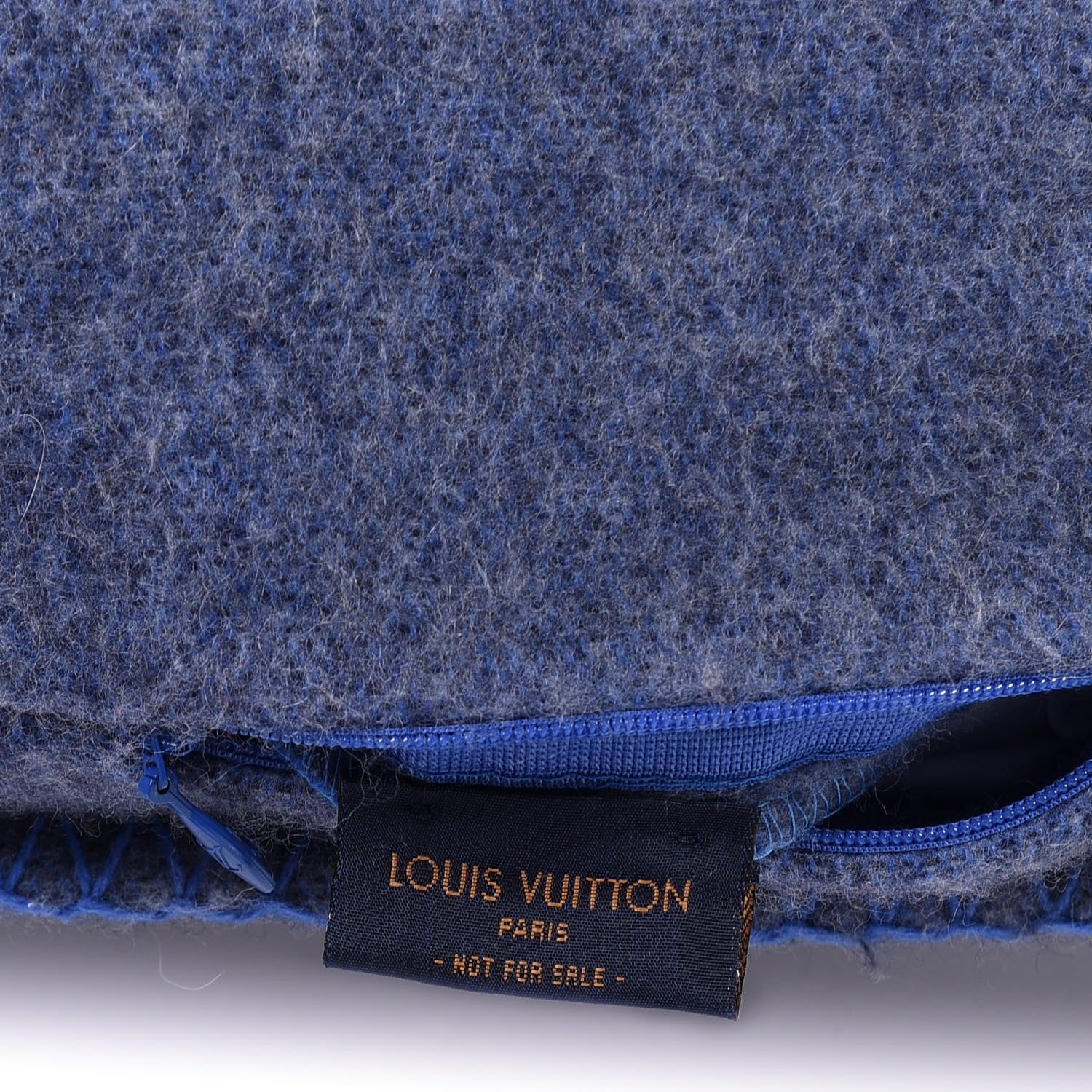 Louis Vuitton Wool Cashmere Cushion Pillow Blue Gray 3 of 3