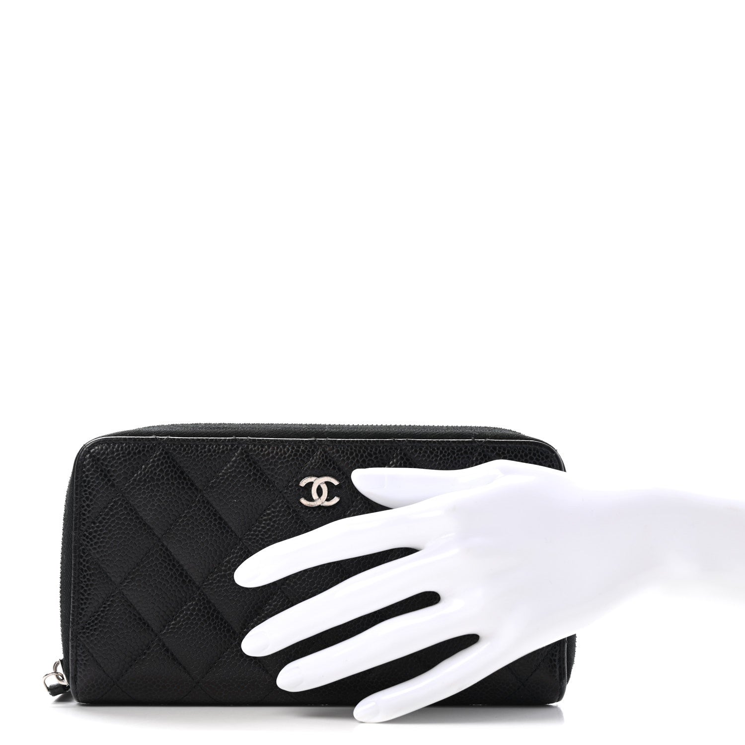 Chanel Caviar Quilted Large Gusset Zip Around Wallet Black 2 of 16