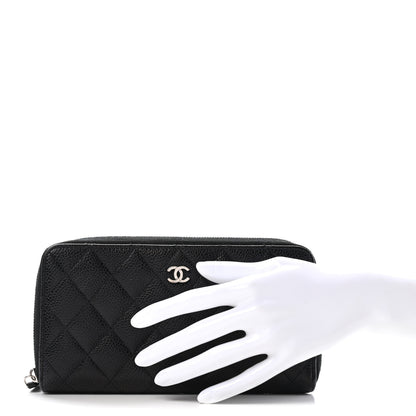 Chanel Caviar Quilted Large Gusset Zip Around Wallet Black 2 of 16