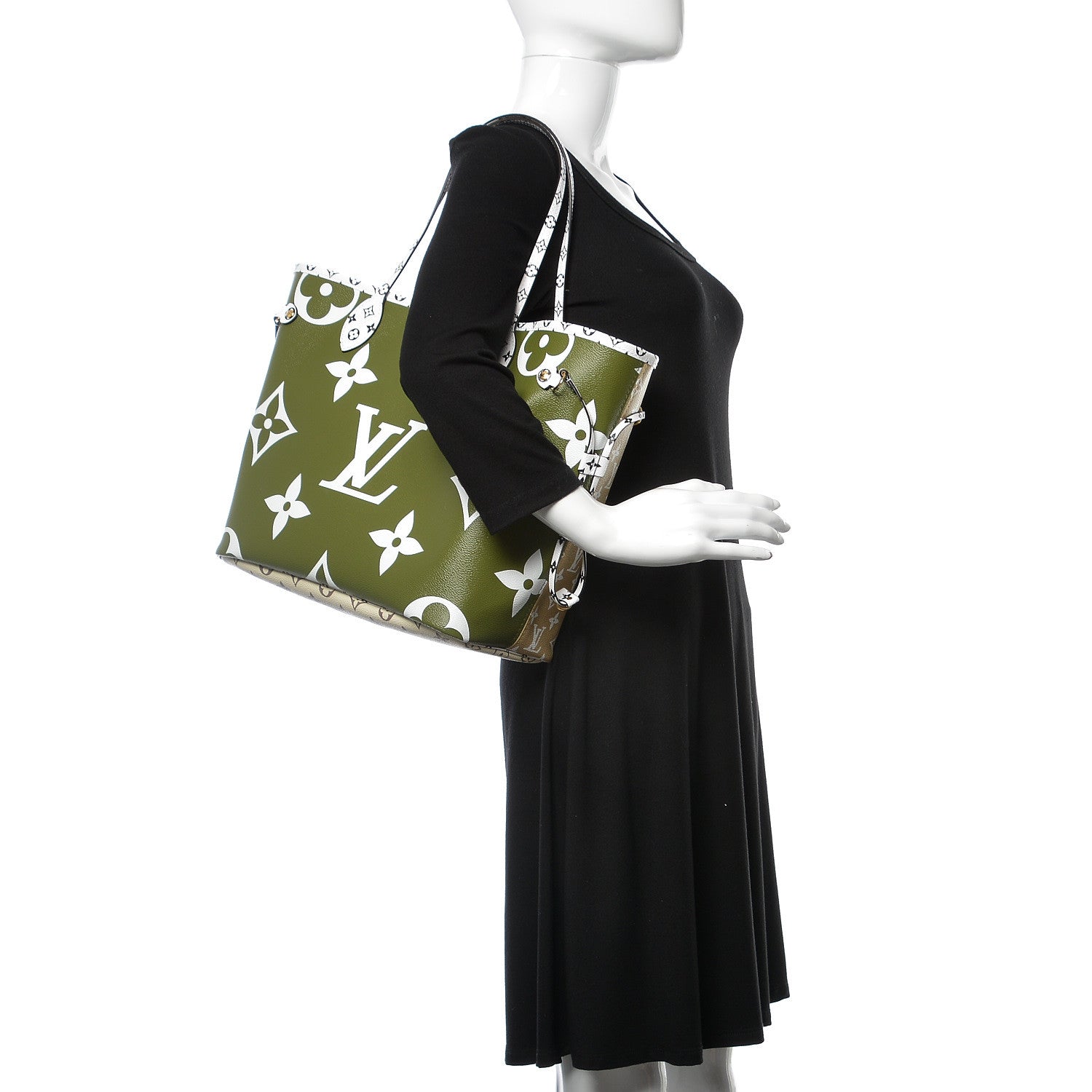 Louis Vuitton Monogram Giant Neverfull MM Kaki 2 of 11