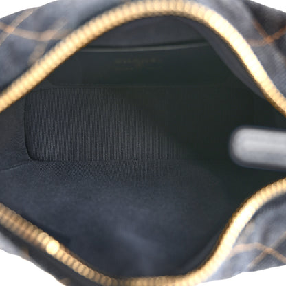 Chanel Denim Quilted Hobo Clutch With Chain Dark Blue Orange 4 of 10