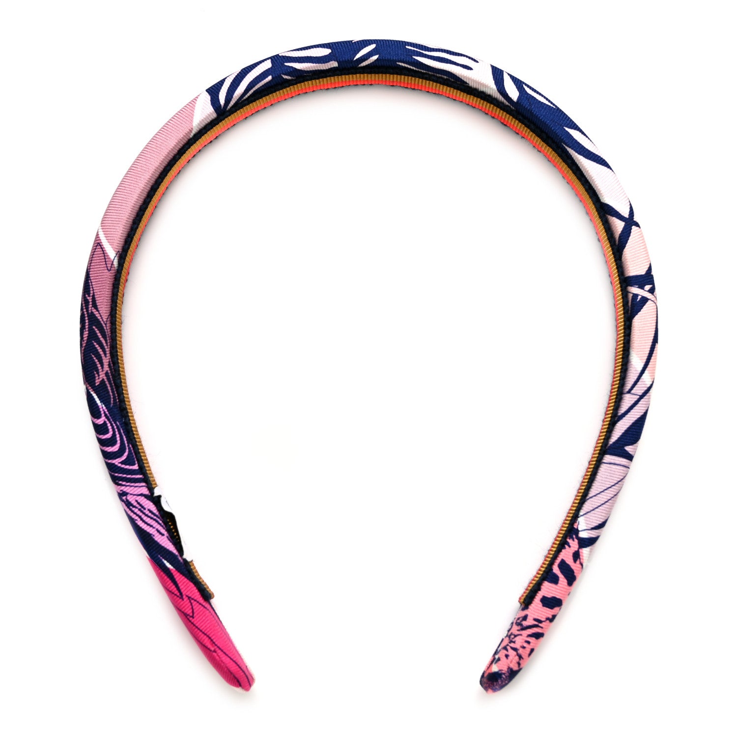 Hermes Silk Twill Jungle Love Rainbow Elsa Headband Rose 1 of 4