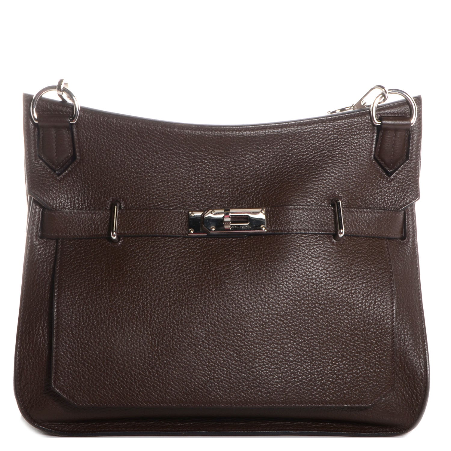 Hermes Taurillon Clemence Jypsiere 34 Chocolate 1 of 8