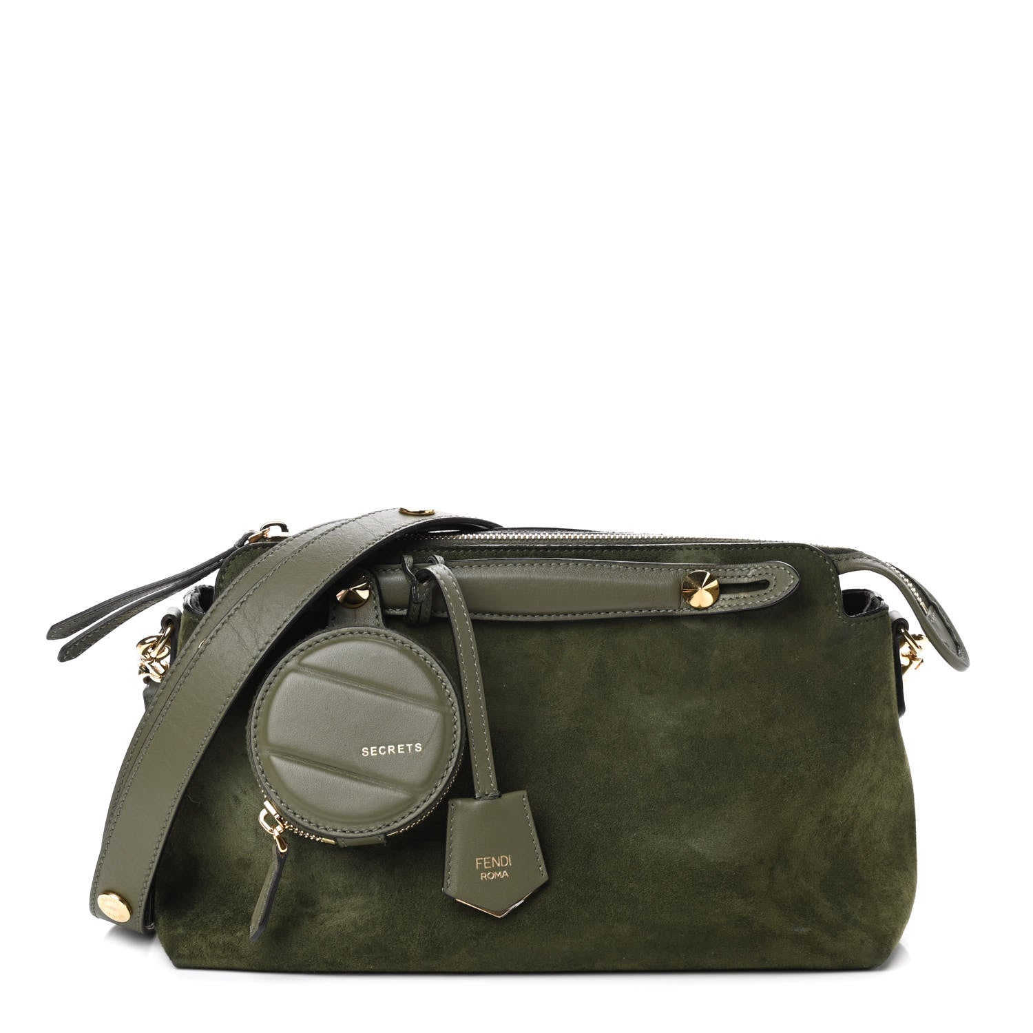 Fendi Suede Vitello Dolce Coin Pocket Medium By The Way Boston Bag Amazzonia Equatore 1 of 8