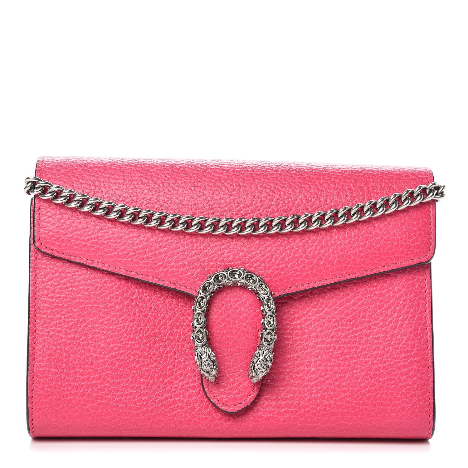 Gucci Dollar Calfskin Crystal Mini Dionysus Chain Wallet Box Pink 1 of 9
