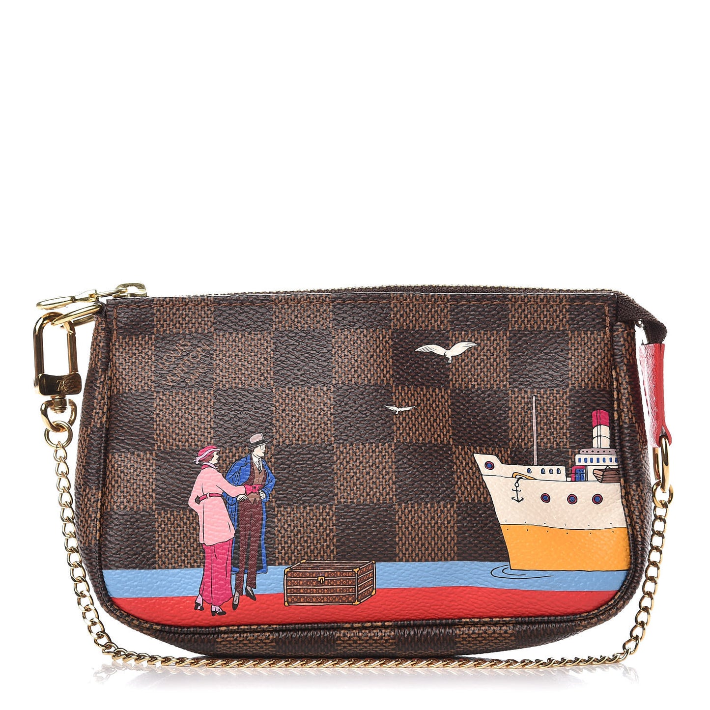 Damier Ebene 2016 Christmas Animation Mini Pochette Accessories