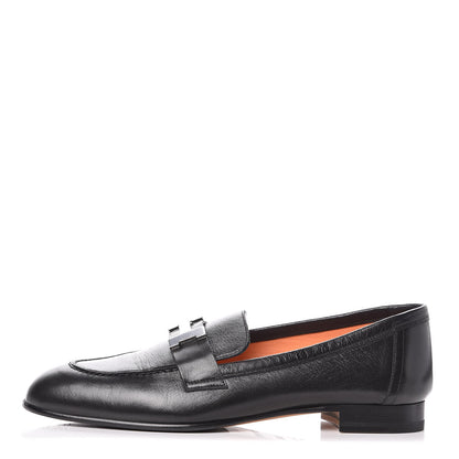 Hermes Goatskin Paris Loafers 36.5 Black 1 of 10