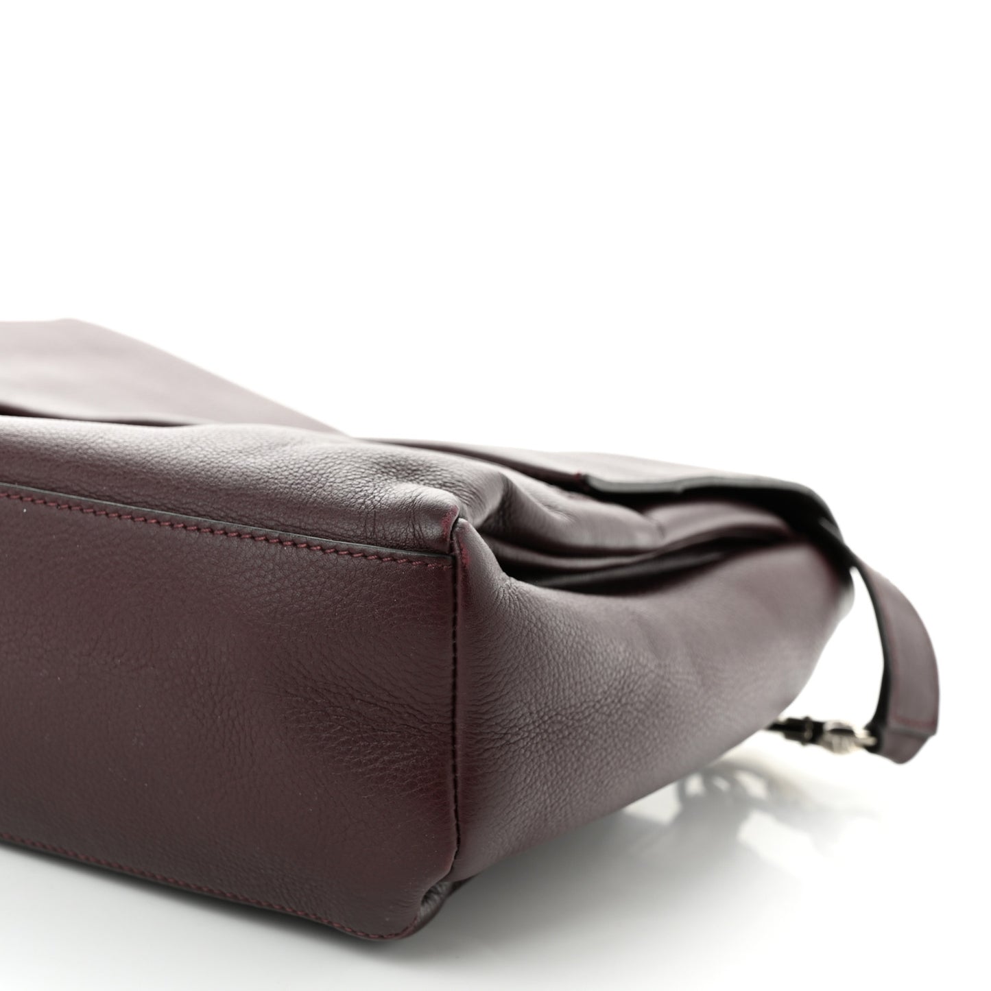 Calfskin Small Pandora Pure Flap Bag Aubergine