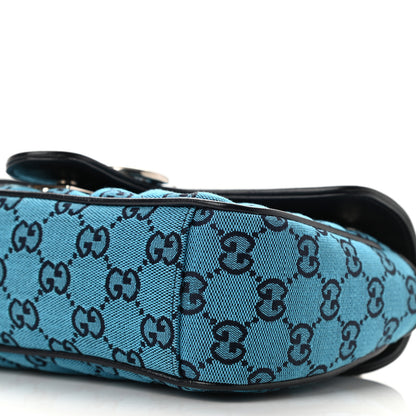Gucci Monogram Multicolor Matelasse Diagonal Small GG Marmont Shoulder Bag Light Blue 10 of 10