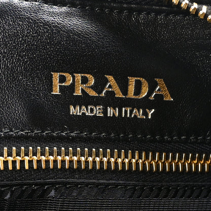 Prada Nappa Triangle Stitched Patchwork Large Zippered Hobo Bag Black 6 of 8