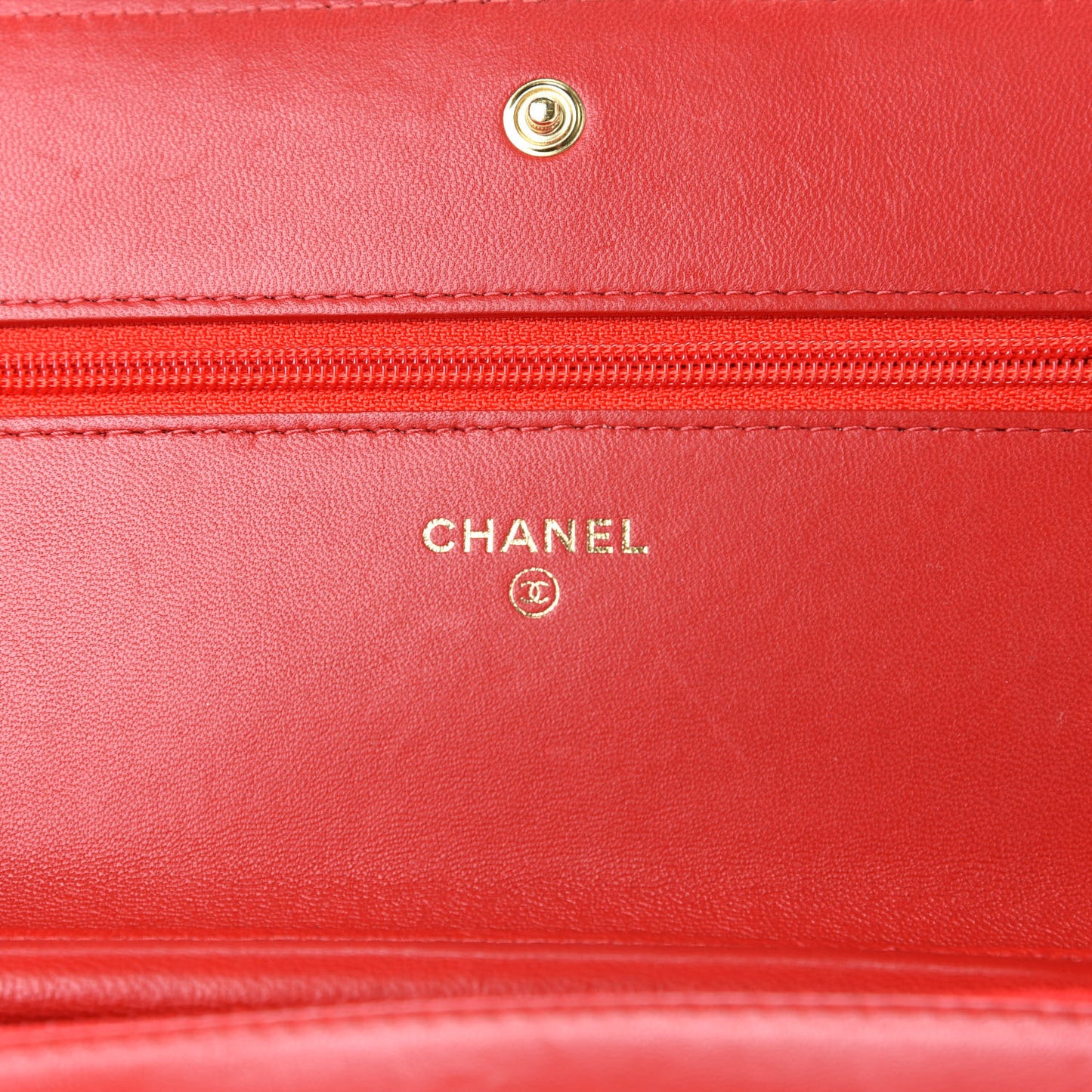 Lambskin Quilted Boy Wallet On Chain WOC Red