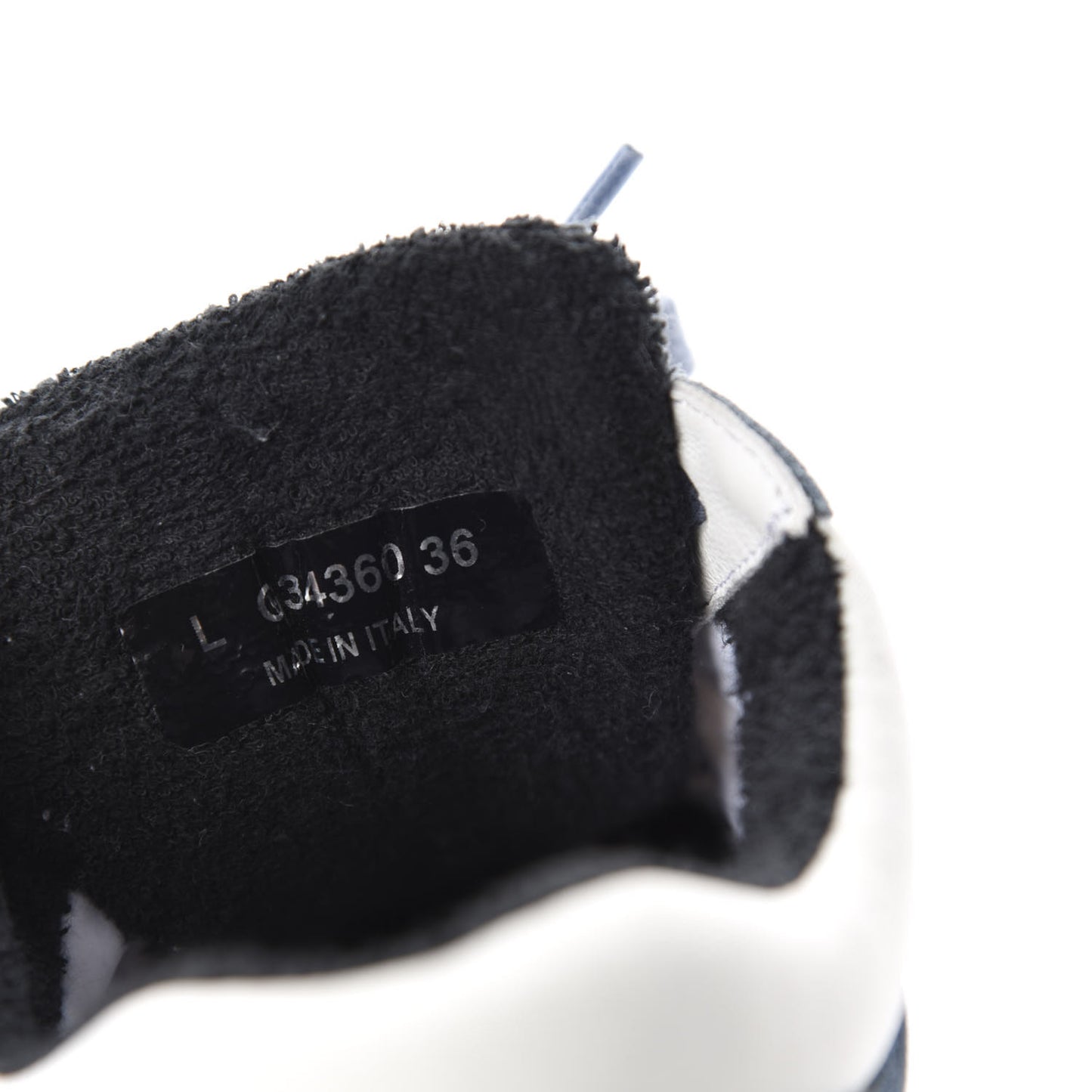 Nylon Calfskin Suede CC Womens Sneakers 36 Navy White Orange