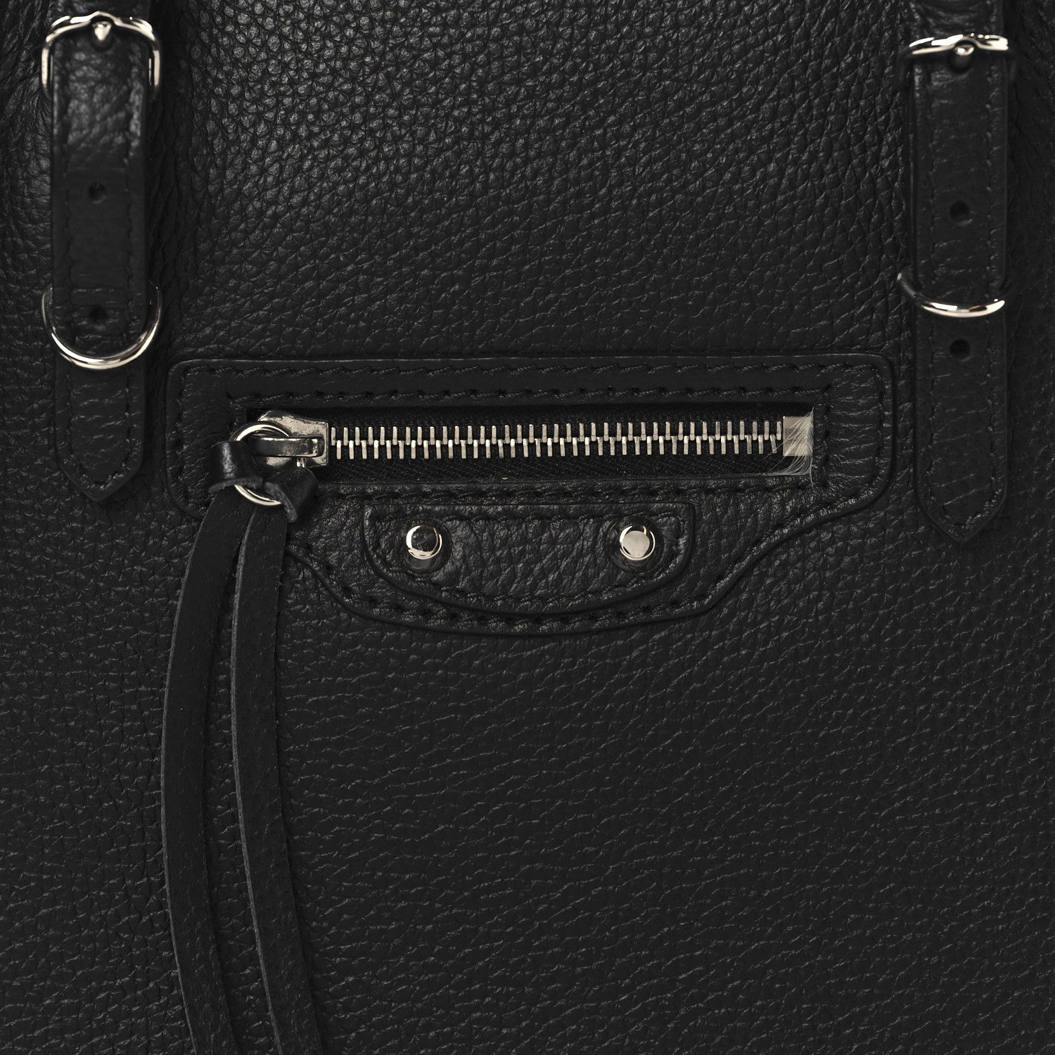 Balenciaga Grained Calfskin Papier Mini A4 Zip Around Tote Black 9 of 11