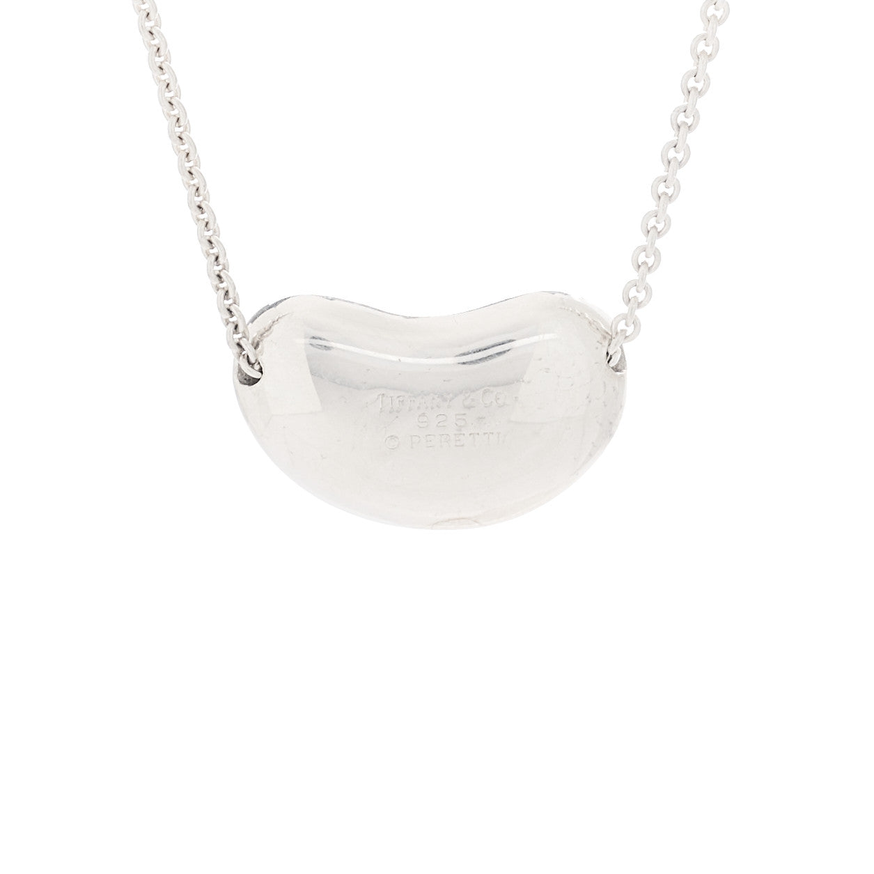 Tiffany Sterling Silver 19mm Elsa Peretti Bean Pendant Necklace 4 of 4
