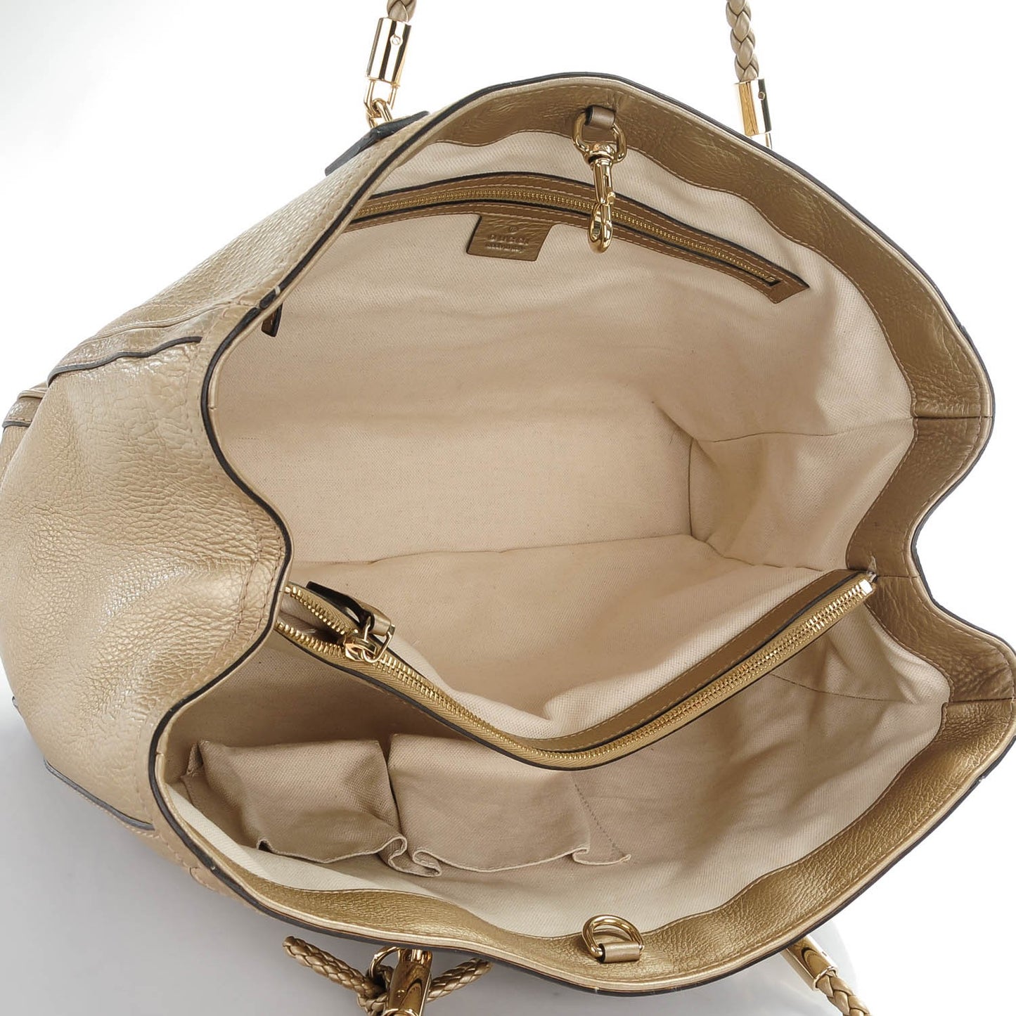 Metallic Pebbled Calfskin Medium Bella Tote Gold