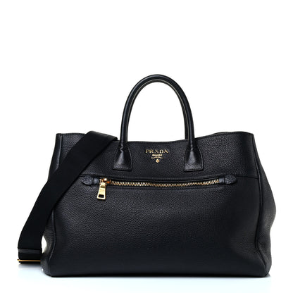 Prada Vitello Daino Tote Black 1 of 4