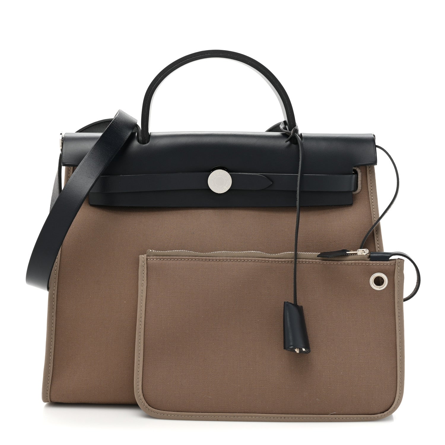 Hermes Toile Officier Vache Hunter Herbag Zip 31 PM Etoupe Bleu Indigo 3 of 15