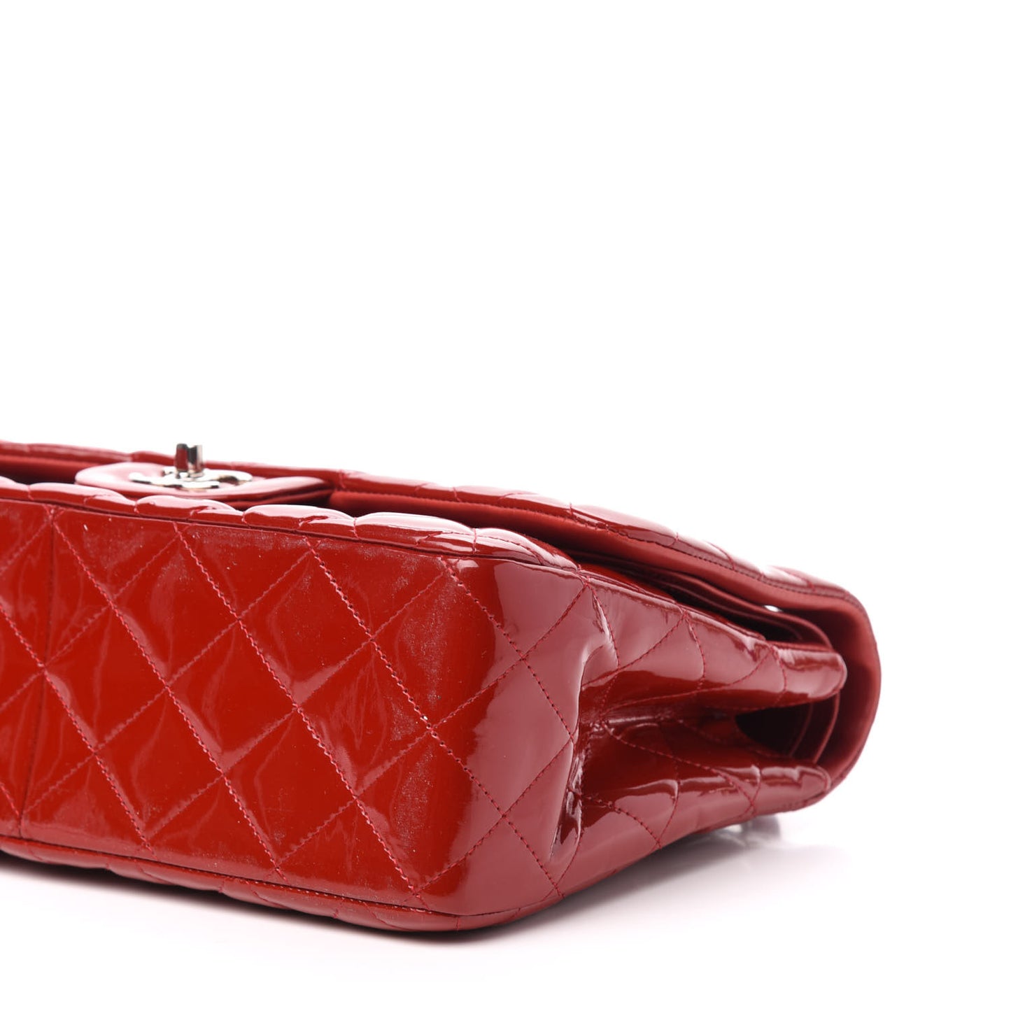 Patent Quilted Jumbo Double Flap Red