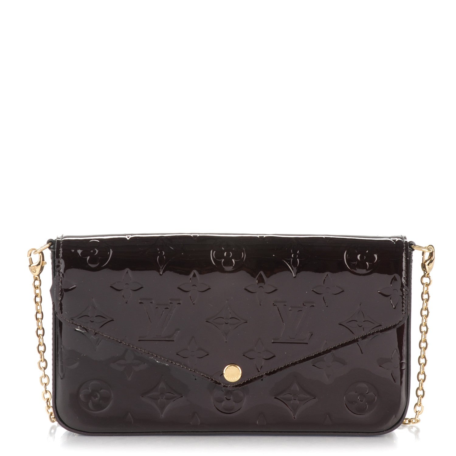 Louis Vuitton Vernis Pochette Felicie Chain Wallet Amarante 1 of 9