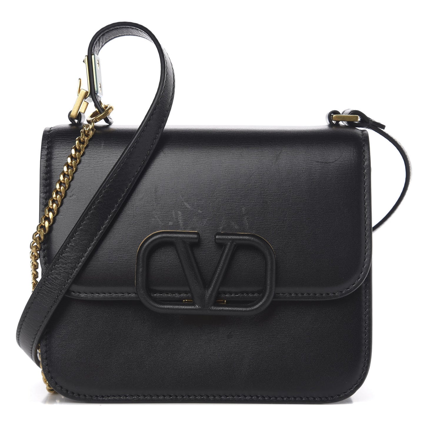 Smooth Calfskin Small VSling Shoulder Bag Black