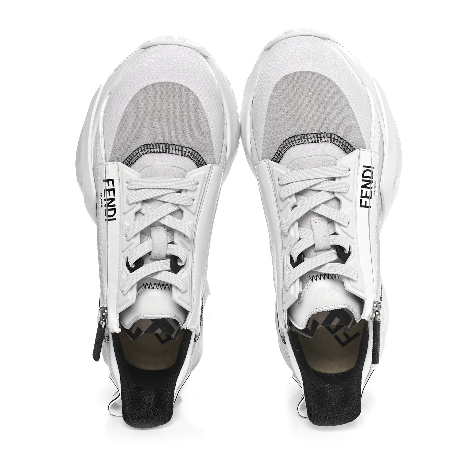 Fendi Nylon Suede Transparent Fendi Flow Low Top Sneakers 40 White 2 of 9