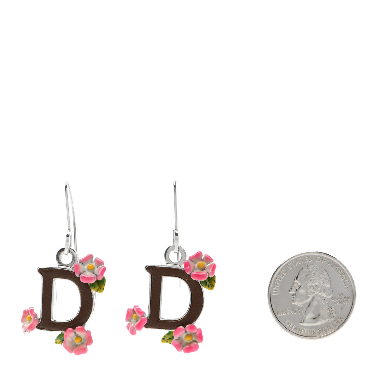 D Flower Earrings Silver