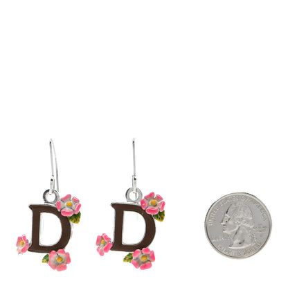 Christian Dior D Flower Earrings Silver 2 of 4