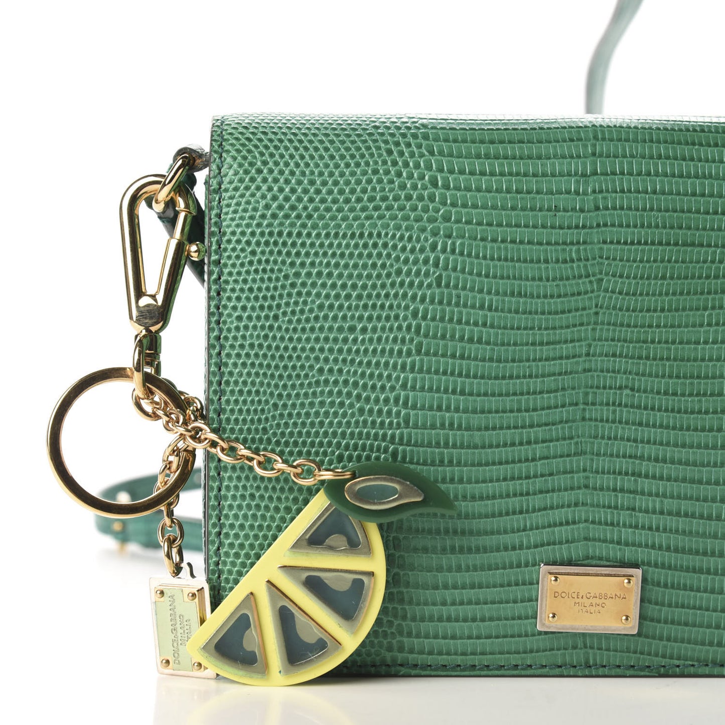 Iguana Calfskin Embossed Crossbody Bag Green