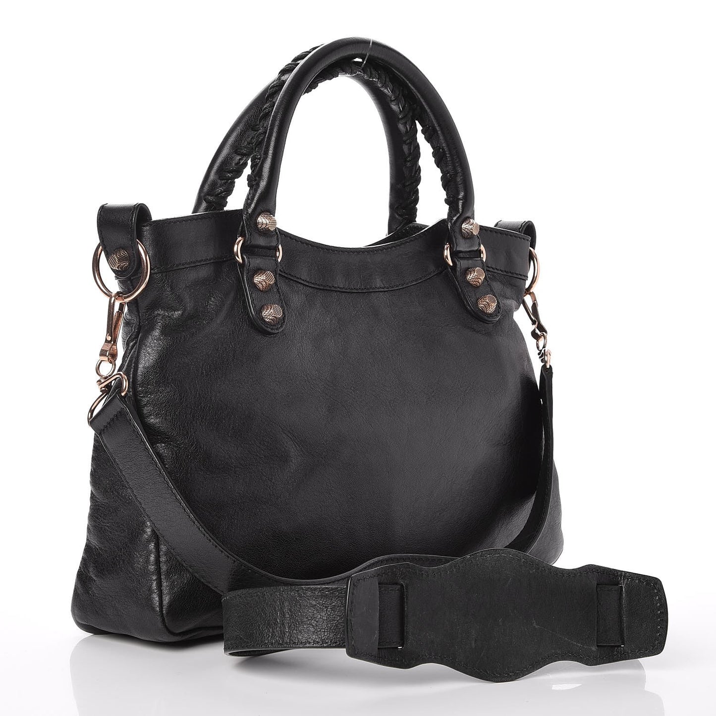 Agneau Giant 12 Rose Gold Hardware Town Black