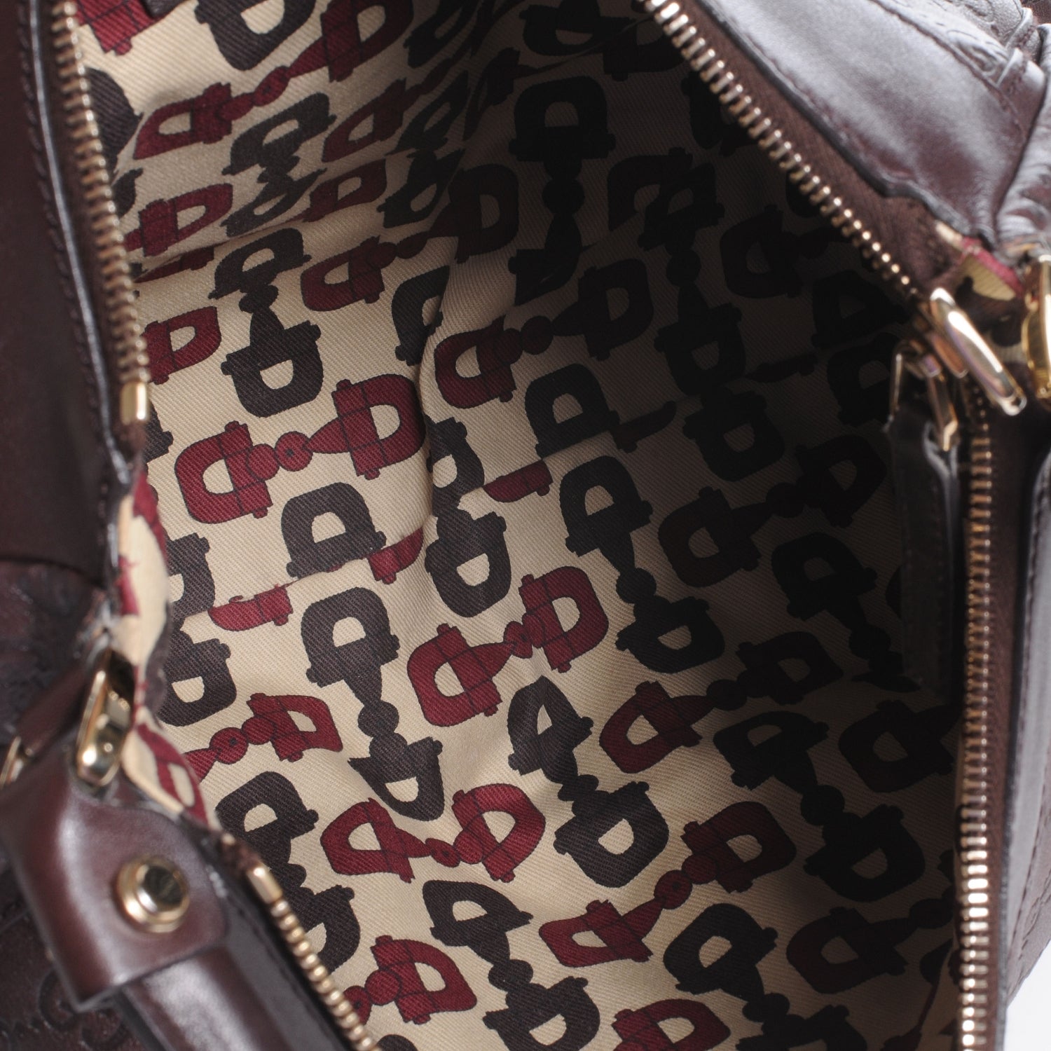 Gucci Guccissima D Gold Ring Hobo Chocolate Brown 6 of 9