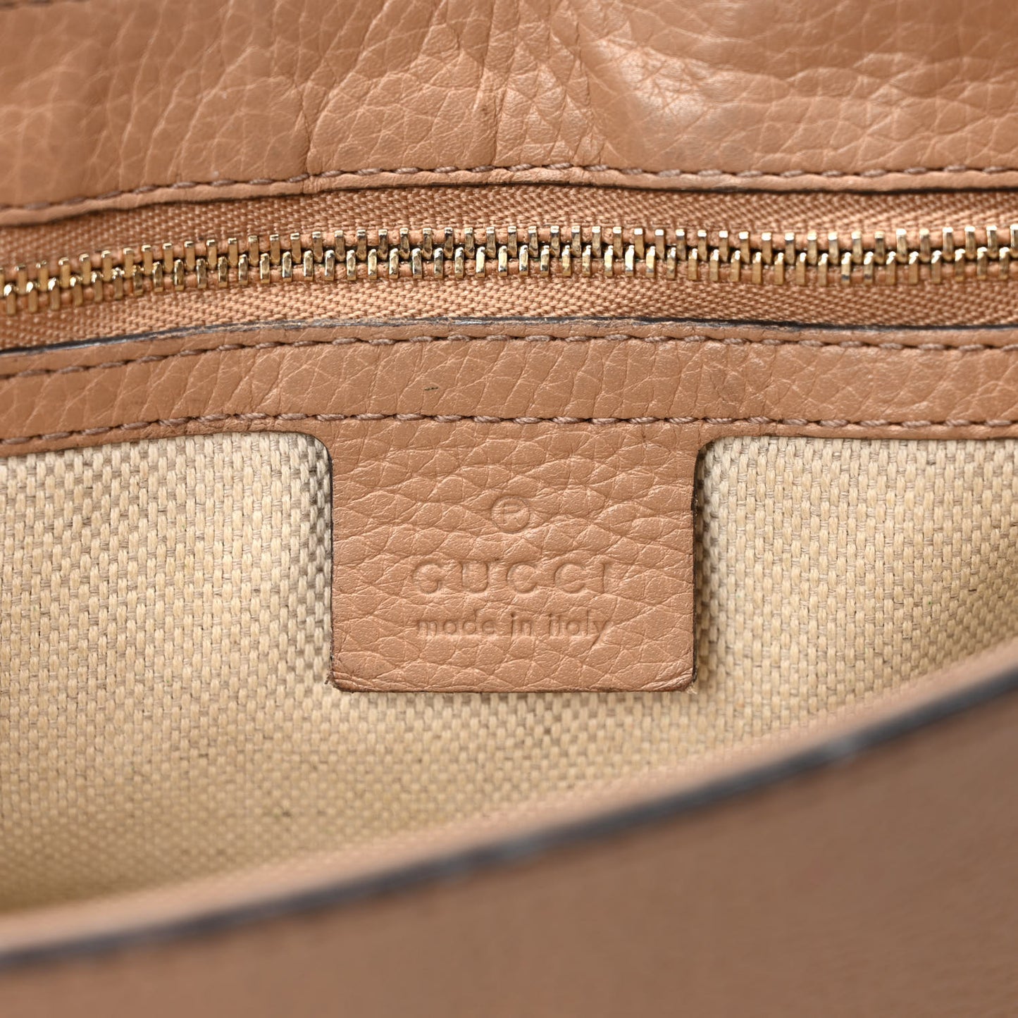Pebbled Calfskin Medium Soho Flap Crossbody Camelia