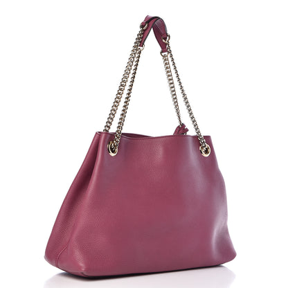 Gucci Pebbled Calfskin Medium Soho Chain Shoulder Bag Peonia Flower 3 of 15