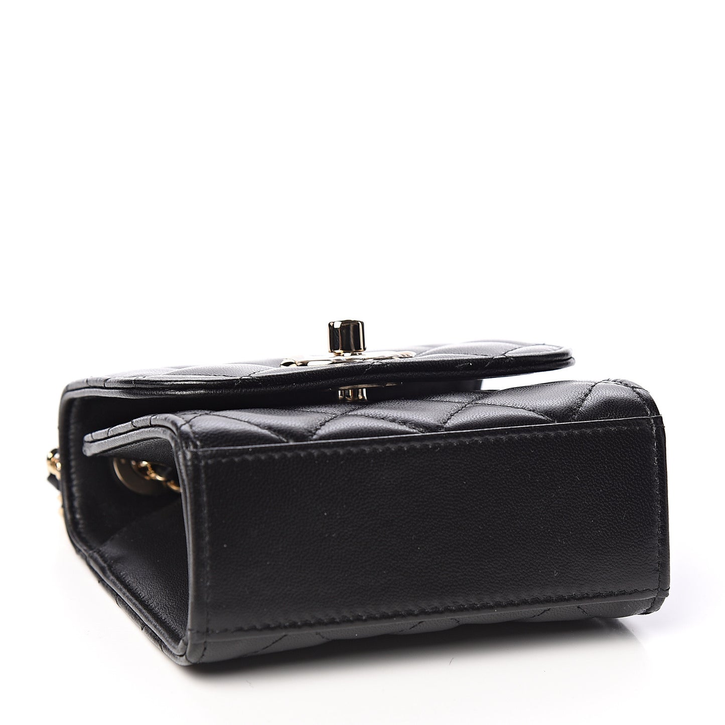 Lambskin Quilted Mini Trendy CC Chain Wallet Black