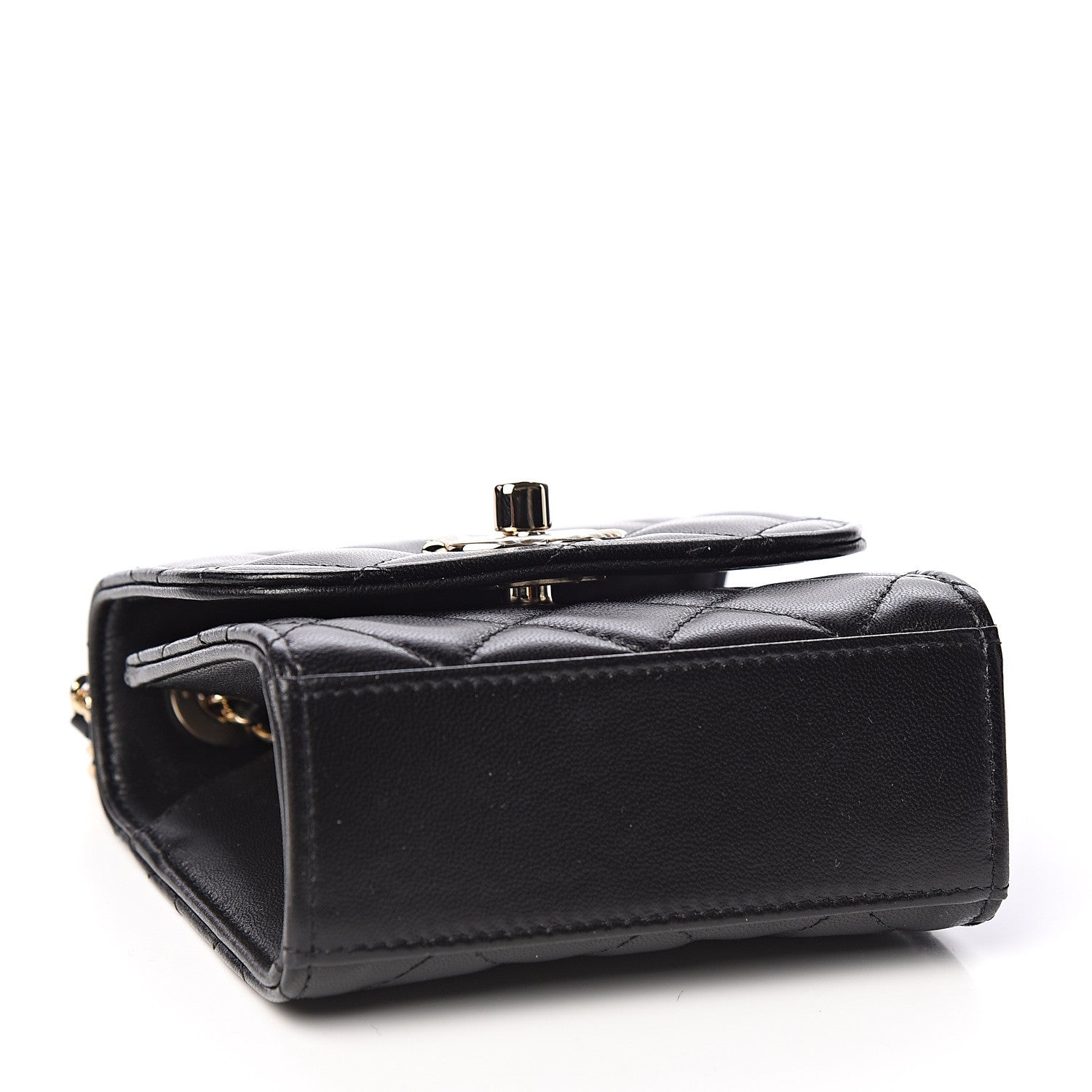 Chanel Lambskin Quilted Mini Trendy CC Chain Wallet Black 3 of 10