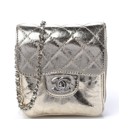 Chanel Crackled Aged Calfskin Mini Crossbody Flap Gold 10 of 11