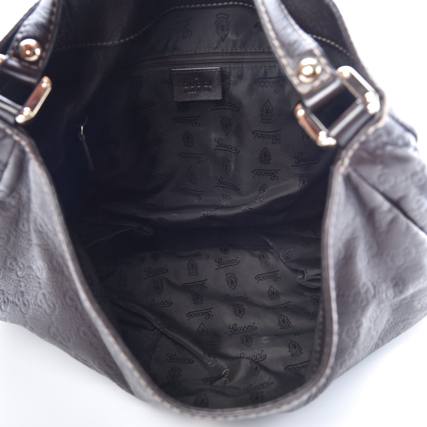 Guccissima Large New Ladies Web Hobo Dark Brown