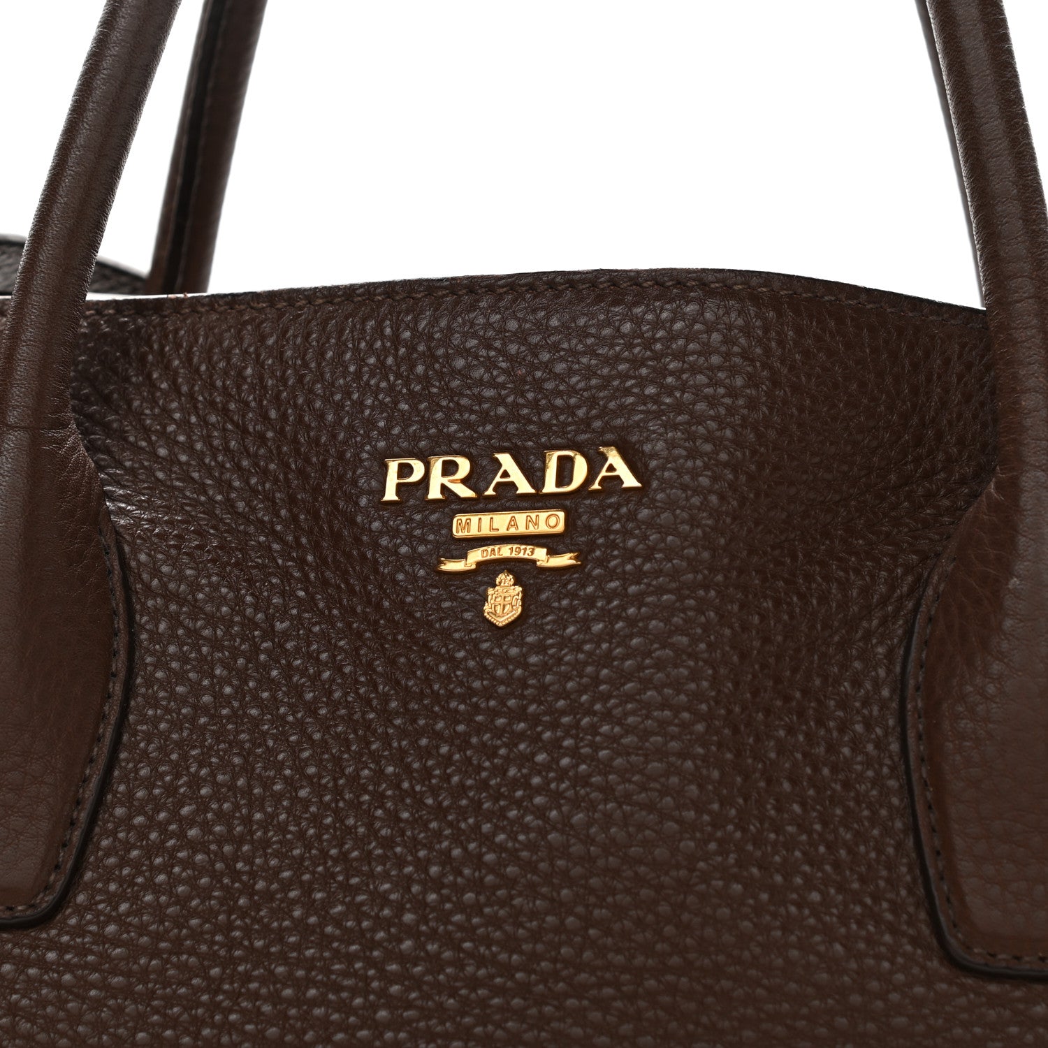 Prada Vitello Daino Double Pocket Shoulder Bag Bruciato 9 of 17