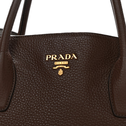 Prada Vitello Daino Double Pocket Shoulder Bag Bruciato 9 of 17