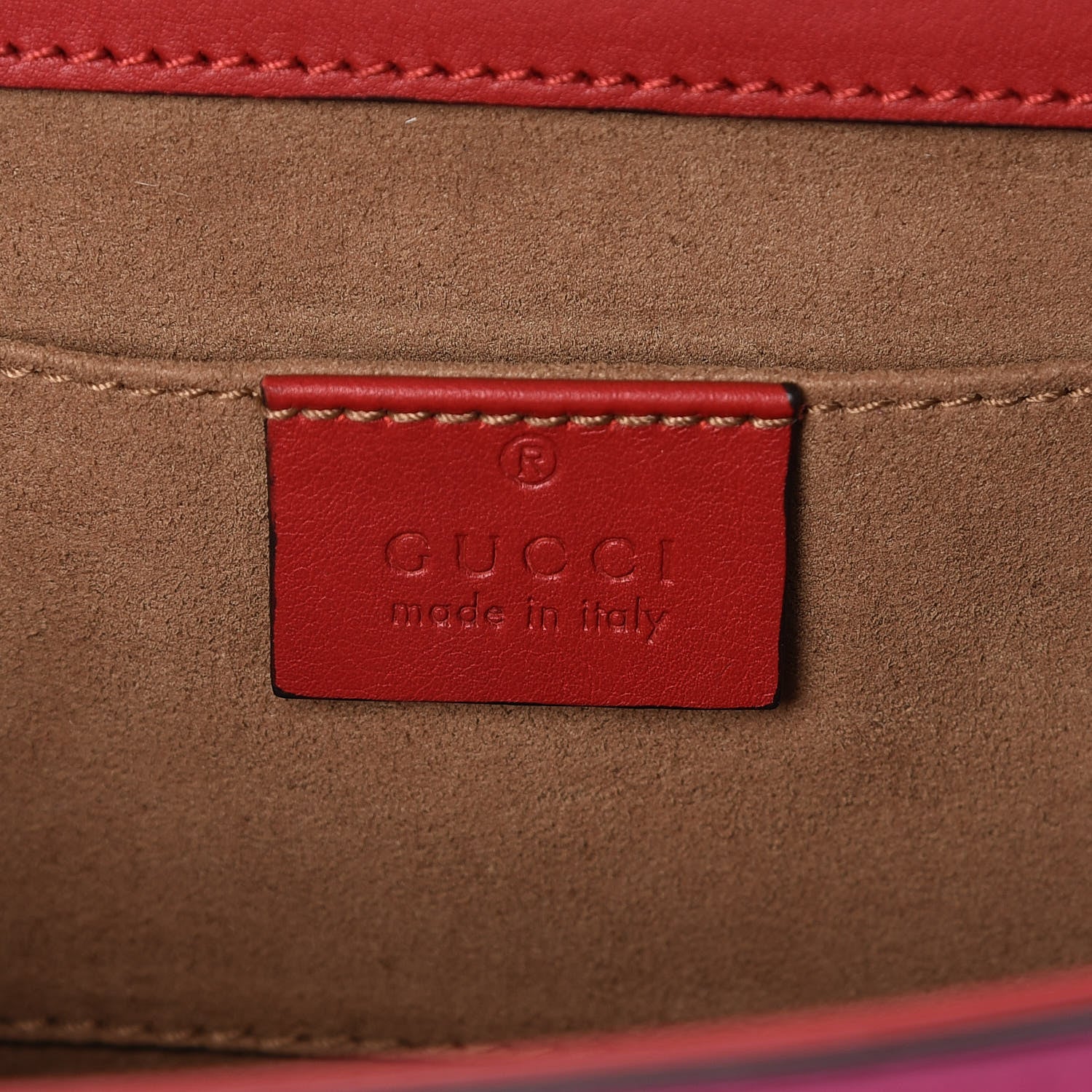 Gucci Calfskin Small Padlock Shoulder Bag New Rosette Hibiscus Red 6 of 9