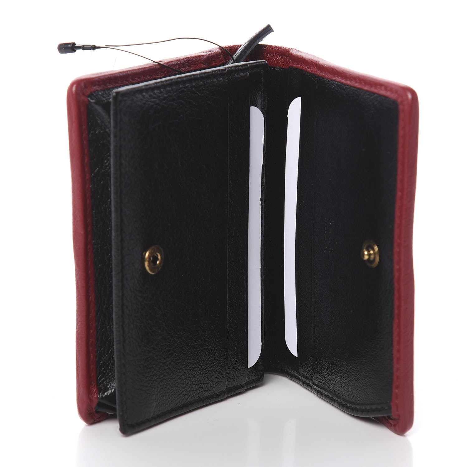 Gucci Azalea Calfskin Matelasse Diagonal Patchwork Torchon GG Marmont Card Case Wallet Black Beige Romantic Cerise 5 of 7