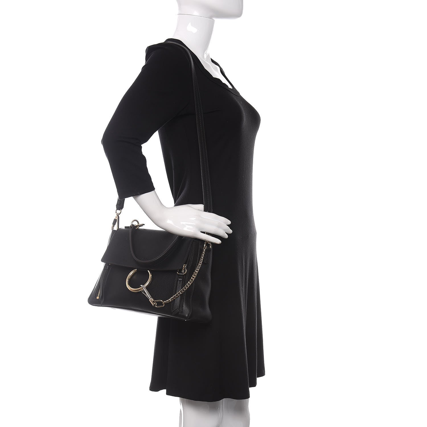 Chloe Calfskin Small Faye Day Shoulder Bag Black 2 of 10