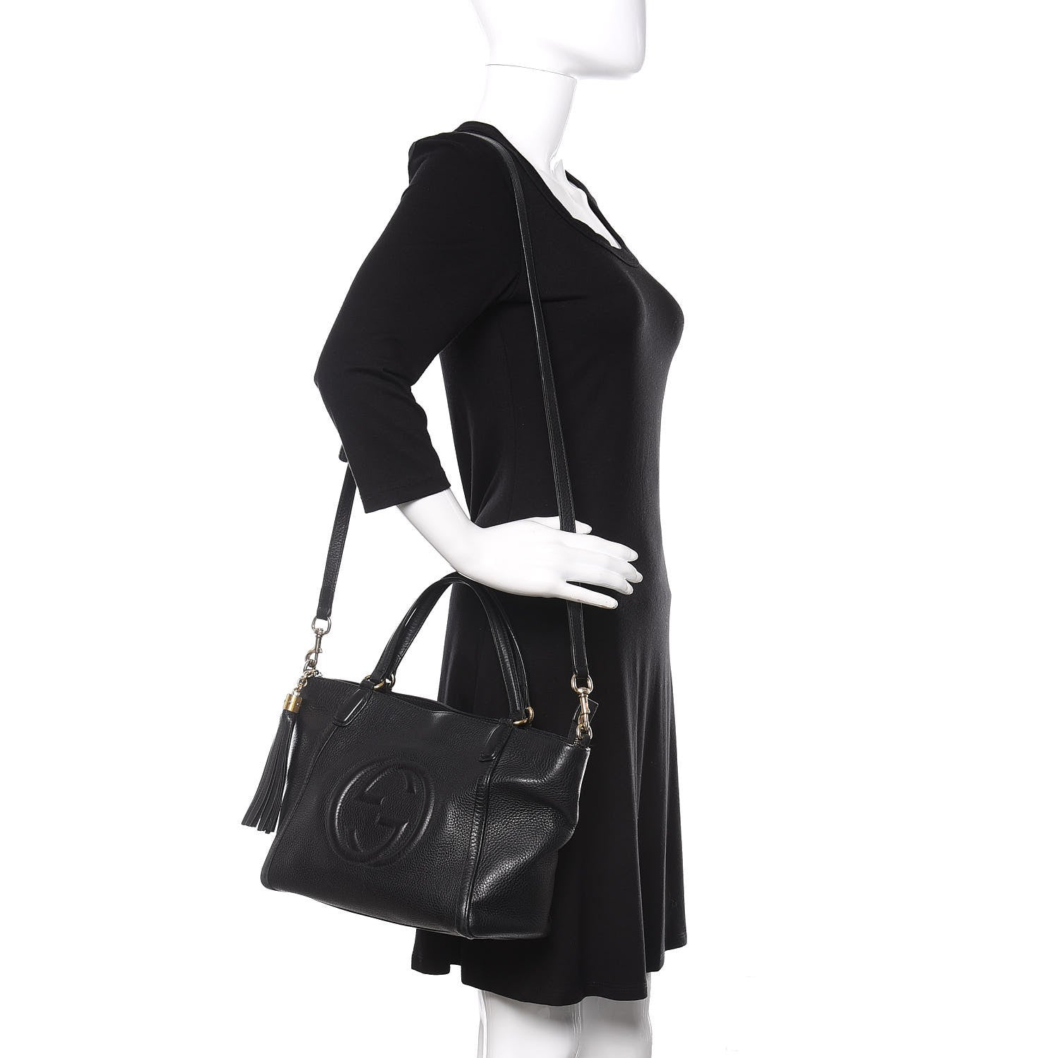 Gucci Pebbled Calfskin Small Soho Top Handle Bag Black 2 of 22