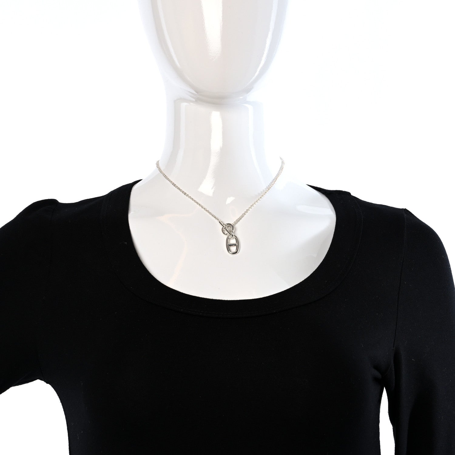 Hermes Sterling Silver Amulette Chaine d'Ancre Necklace 2 of 5