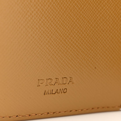 Prada Saffiano Triangle Compact Zip Around Wallet Miele 8 of 13