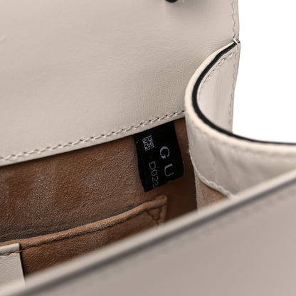 Gucci Calfskin Embroidered Mini Sylvie Top Handle Bag White 8 of 12