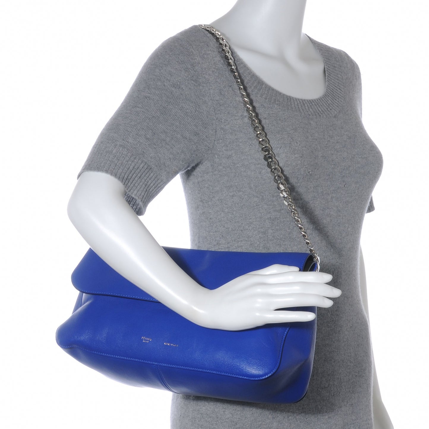 Lambskin Small Gourmette Shoulder Bag Royal Blue