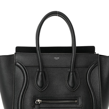 Celine Drummed Calfskin Micro Luggage Black 7 of 9