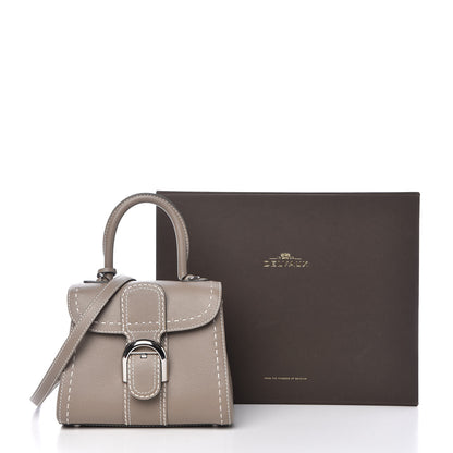Delvaux Grained Rodeo Calfskin Surpique Mini Brillant Satchel Tourterelle Ivory 8 of 8